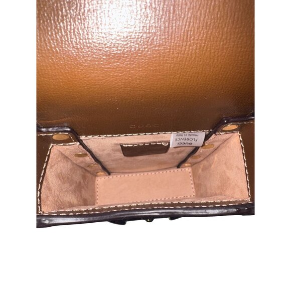 Gucci Horsebit Canvas & Leather Crossbody Bag 7.5x4.5 Inches Adjustable Strap - Picture 8 of 14